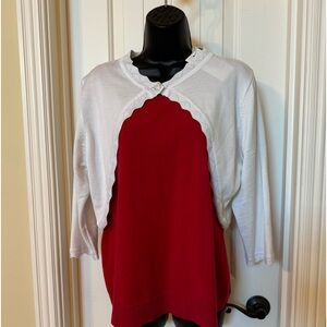 593-Grace Karin Sweater Womens Lg. Open Front Knit Cropped Bolero Shrug Cardigan